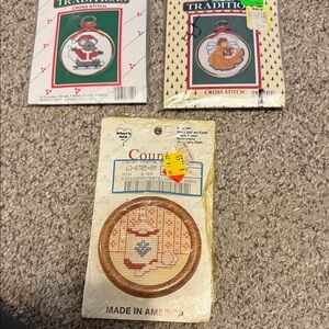 3 Cross Stitch Kit Set - Mouse and Angel and honey pot Designs